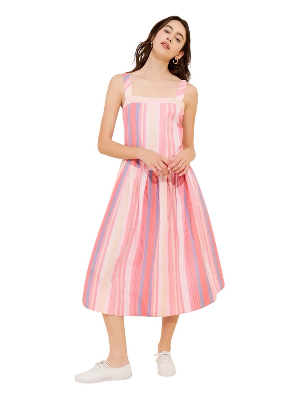FREE PEOPLE Primavera Striped Midi Dress